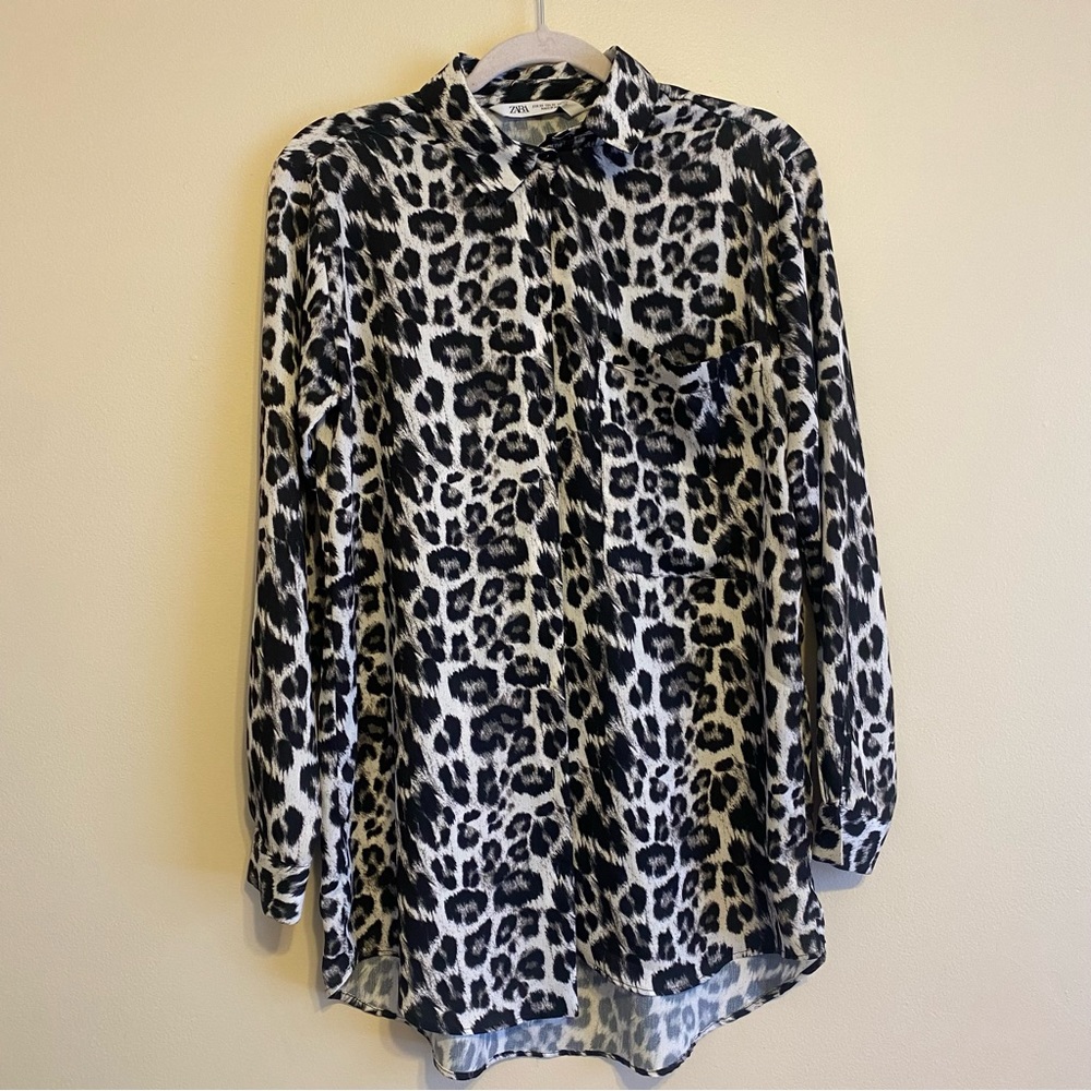 Zara Animal Print Long Top - Size XS